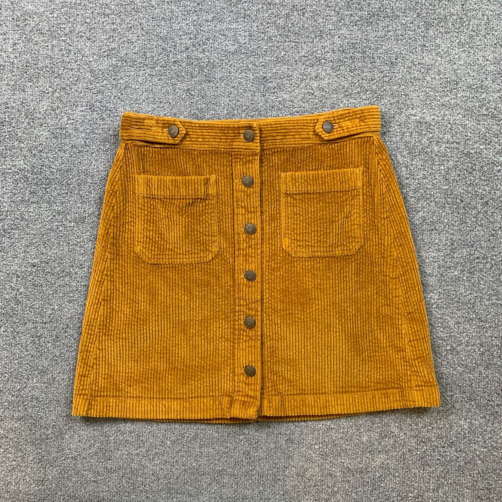 Madewell Skirt Womens 4 Roasted Pecan Corduroy A Line Patch Pocket Edition Mini - Picture 2 of 11